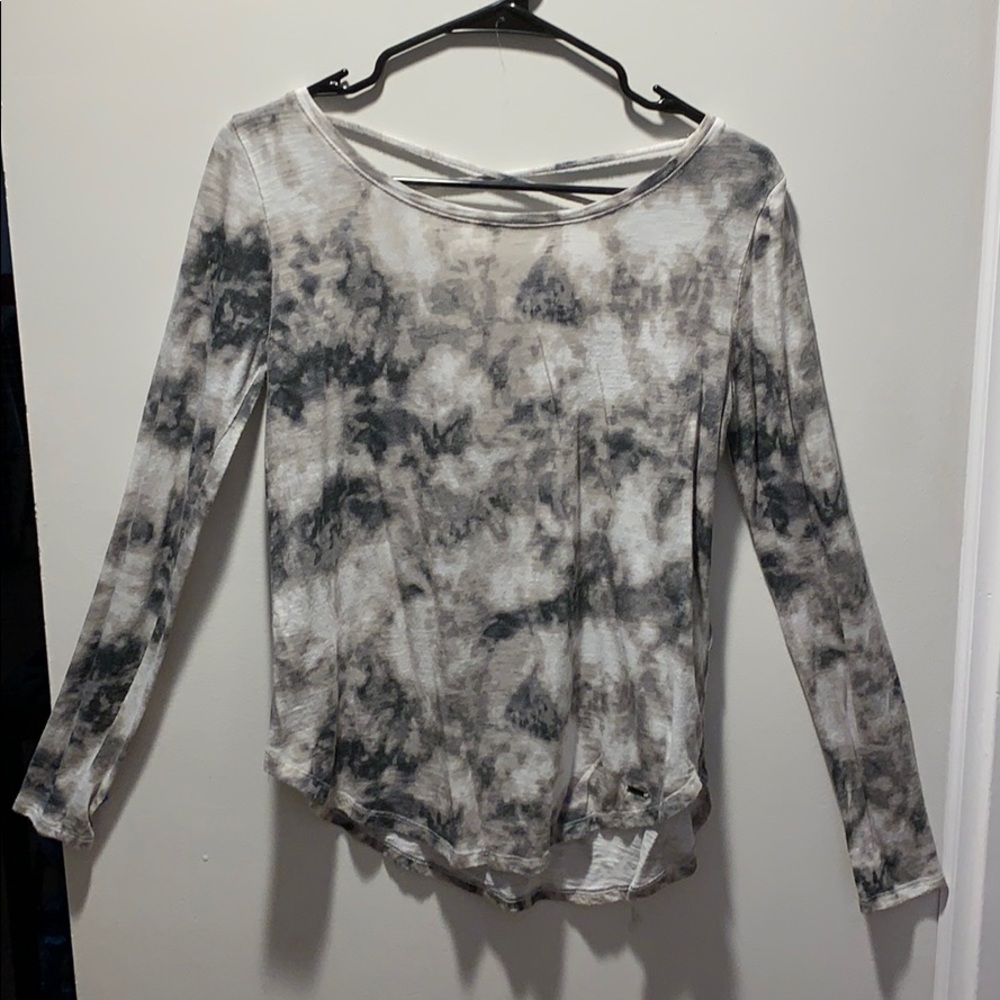 white and gray long sleeve